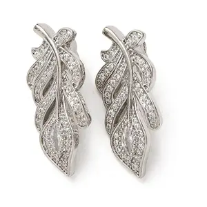 Brass Micro Pave Cubic Zirconia Twister Clasps