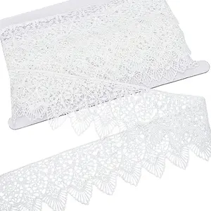 1Pc Polyester Lace Wavy Flower Ribbons