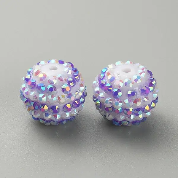 Stripe Pattern Resin Rhinestone Beads