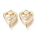 Brass Micro Pave Clear Cubic Zirconia Links Connectors