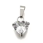 304 Stainless Steel Micro Pave Cubic Zirconia Pendants