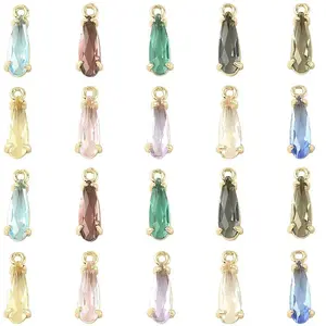 20Pcs 10 Colors Faceted Glass Charms