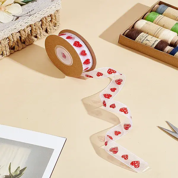 10M Printed Polyester Chiffon Ribbon