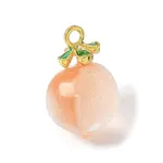 Peach Opaque Resin 3D Fruit Pendants