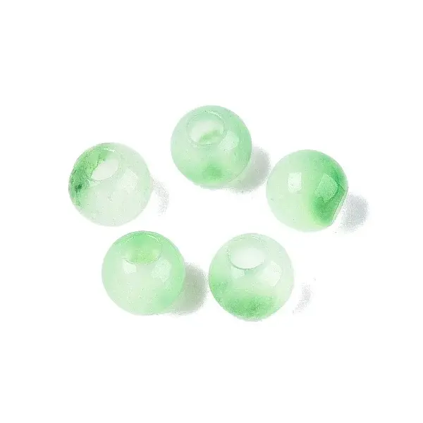 Natural White Jade European Beads