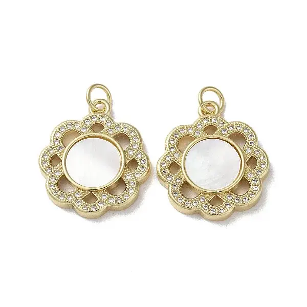 Brass Micro Pave Cubic Zirconia Pendants