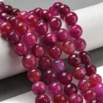 Faceted Natural Dragon Veins Agate Beads Strands
