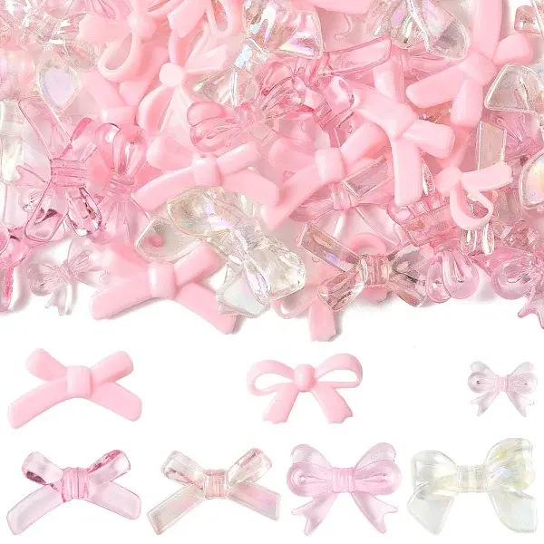 70Pcs 7 Styles Opaque & Transparent Acrylic Beads