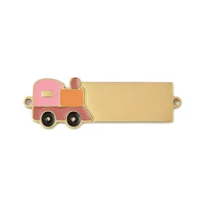 304 Stainless Steel Hot Pink Enamel Vehicle Connector Charms