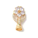Brass Micro Pave Cubic Zirconia Fold Over Clasps