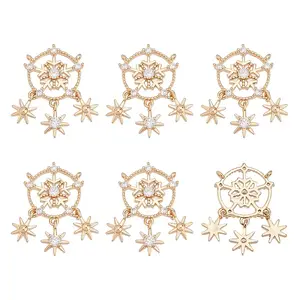 Brass Micro Pave Clear Cubic Zirconia Pendants