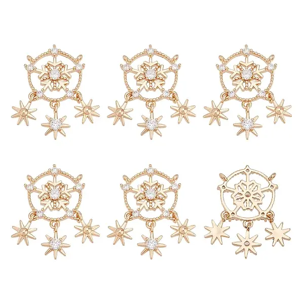 Brass Micro Pave Clear Cubic Zirconia Pendants