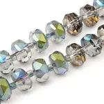 Transparent Electroplat Glass Beads Strands