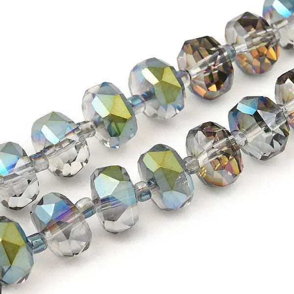 Transparent Electroplat Glass Beads Strands