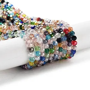 Electroplate Transparent Glass Beads Strands