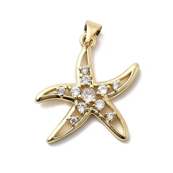 Brass Micro Pave Cubic Zirconia Pendants