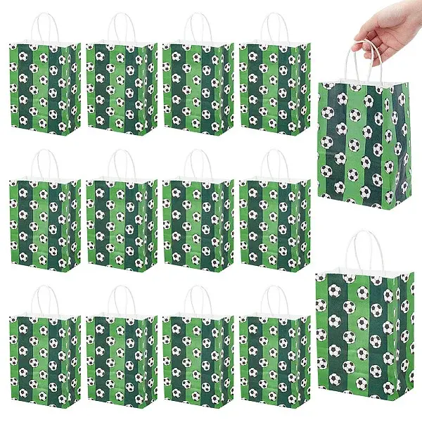 Football Printed Paper Gift Bags with Handle