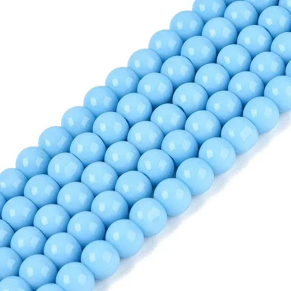 Opaque Solid Color Glass Beads Strands