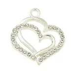 Alloy Micro Pave Clear Cubic Zirconia Pendants