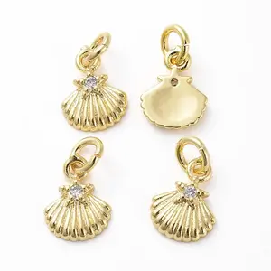 Brass Micro Pave Cubic Zirconia Pendants