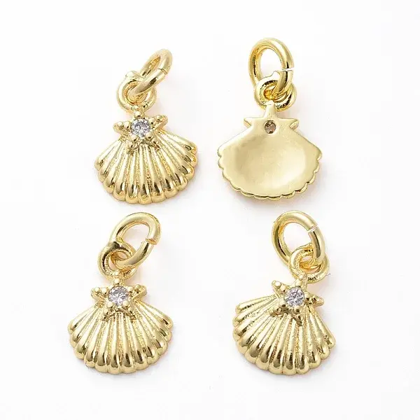 Brass Micro Pave Cubic Zirconia Pendants