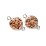 925 Streling Silver Pave Cubic Zirconia Birthstone Connector Charms