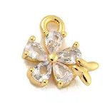 Brass Micro Pave Clear Cubic Zirconia Pendants