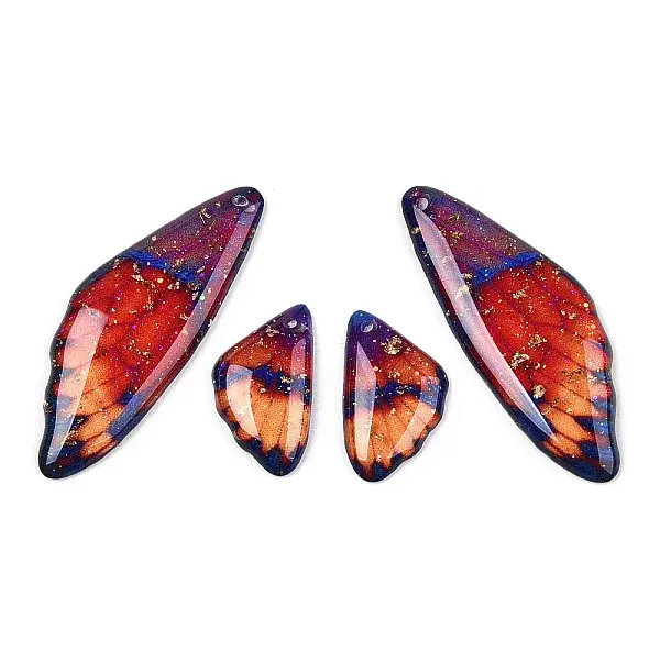 Transparent Resin Wing Earrings Pendants