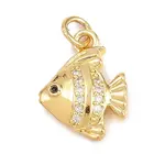 Brass Micro Pave Cubic Zirconia Pendants