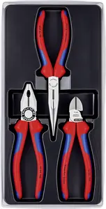 Kleště kombinované, boční štípací a na jemnou mechaniku, sada 3 ks – KNIPEX 00 20 11