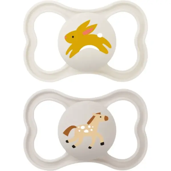 MAM Supreme 6m+ dudlík Beige/ Grey 2 ks