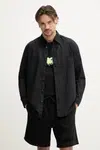 Bavlněná košile HUGO černá barva, regular, s klasickým límcem, 50539309