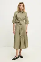 Bavlněné šaty Answear.LAB zelená barva, midi