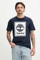 Bavlněné tričko Timberland tmavomodrá barva, s potiskem, TB0A5WQQ4331