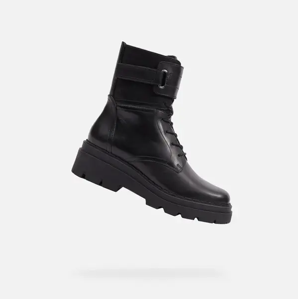 Black Women's Ankle Boots Geox Felleny - Ladies