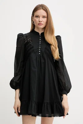 Bavlněné šaty Weekend Max Mara černá barva, mini, 2515231023600