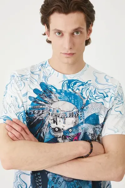 Bavlněné tričko Medicine pánské, bílá barva