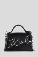 Kožená kabelka Karl Lagerfeld K/SIGNATURE černá barva, A3W30044