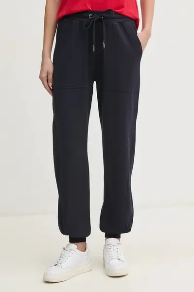 Tepláky Gaudi dámské, tmavomodrá barva, hladké, 511BD24006