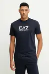 Bavlněné tričko EA7 Emporio Armani modrá barva, s potiskem, AF10375.7M000224