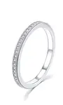 MOISS Minimalistický strieborný prsteň so zirkónmi R00020 48 mm