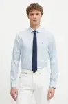 Košile Tommy Hilfiger pánská, modrá barva, slim, s italským límcem, MW0MW39279