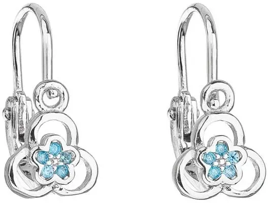 Evolution Group - Pavona Stříbrné dětské náušnice se zirkonem Lt. Blue 11171.3