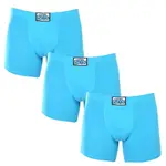 Styx 3PACK pánské boxerky long klasická guma světle modré (3F1169) M