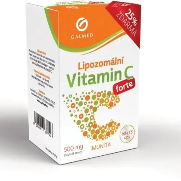 Lipozomální vitamín C Forte 500mg 60+15 kapslí Galmed