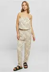 Women's Bandeau viscose jumpsuit with seagrass flower