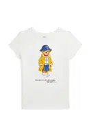Dětské bavlněné tričko Polo Ralph Lauren bílá barva, 313957377001