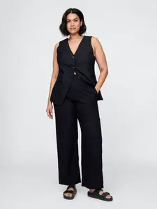 GAP Lněné kalhoty Straight - Dámské