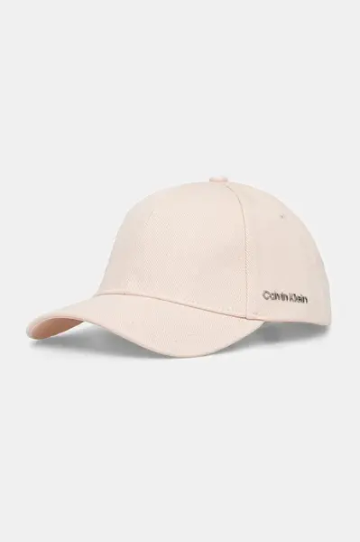 Bavlněná baseballová čepice Calvin Klein růžová barva, K60K612910