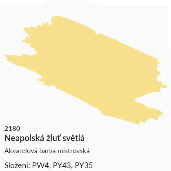 Akvarelová barva Umton 2,6ml – 2180 Neapolská žluť světlá